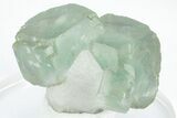 Green, Cubic Fluorite Crystals on Quartz - Inner Mongolia #216759-1